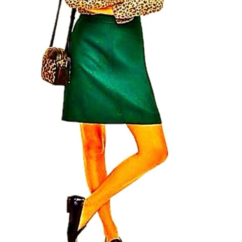 J. Crew A-Line Emerald Skirt - Wool - Like New - size 00